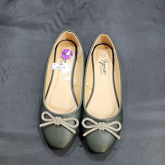 BRAND NEW LYNX JEWEL BOWNOT EMBELLISHMENTS SLIP-ON WOMEN"S FLAT - Picture 3 of 14